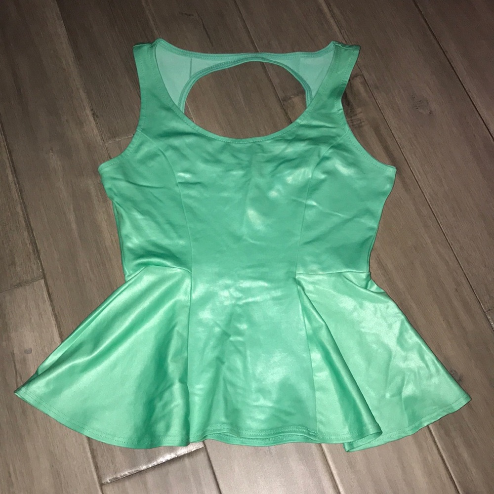 Kirra peplum faux leather top
